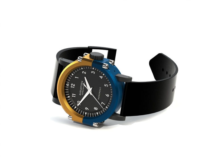 Monoment-watch-golden-blue-grey | Augustsen København